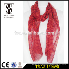red abstract pattern screen printed scarves 100 Polyester Printed Scarf